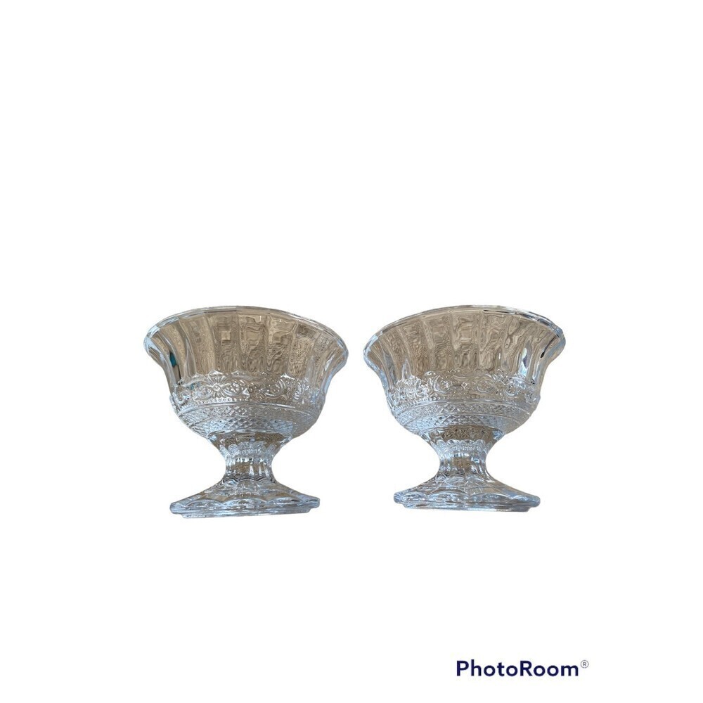 Sherbet Bowls, Footed Dessert Dishes, Set of 2 depression glas
